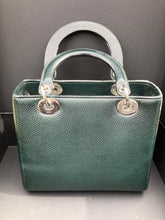 Load image into Gallery viewer, Lady Dior green printed flower medium lady with silver hdw
