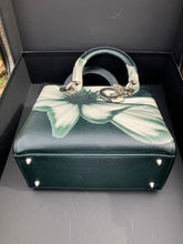 Load image into Gallery viewer, Lady Dior green printed flower medium lady with silver hdw
