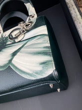 Load image into Gallery viewer, Lady Dior green printed flower medium lady with silver hdw
