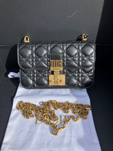 Load image into Gallery viewer, Dior black dioraddict flap with gold hdw, removable chain
