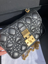Load image into Gallery viewer, Dior black dioraddict flap with gold hdw, removable chain
