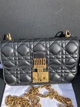 Load image into Gallery viewer, Dior black dioraddict flap with gold hdw, removable chain
