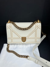 Load image into Gallery viewer, Dior cream white Diorama Flap Bag Studded Leather bag
