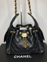 Load image into Gallery viewer, Chanel black caviar small 25 hobo bag, with gold hdw
