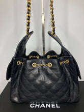 Load image into Gallery viewer, Chanel black caviar small 25 hobo bag, with gold hdw
