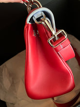 Load image into Gallery viewer, Dior leather Be Dior small red flap with light blue interior
