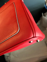 Load image into Gallery viewer, Dior leather Be Dior small red flap with light blue interior
