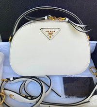 Load image into Gallery viewer, Prada Odette bag, white leather with gold hardware
