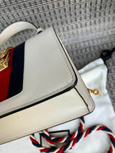 Load image into Gallery viewer, Gucci Mini Sylvie bag, white calfskin leather gold hardware
