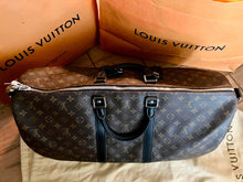 Load image into Gallery viewer, Louis Vuitton keepall 55 bandoliere, mongram macassar with black trim

