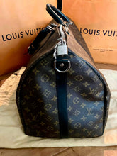 Load image into Gallery viewer, Louis Vuitton keepall 55 bandoliere, mongram macassar with black trim
