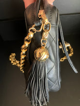 Load image into Gallery viewer, Chanel bijoux tassel black vintage lambskin camera bag, with 24k gold hdw
