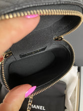 Load image into Gallery viewer, Chanel 22C black caviar mini vanity with light gold hdw.
