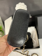 Load image into Gallery viewer, Chanel 22C black caviar mini vanity with light gold hdw.
