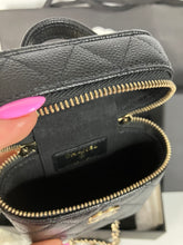 Load image into Gallery viewer, Chanel 22C black caviar mini vanity with light gold hdw.
