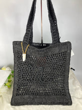 Load image into Gallery viewer, Chloe black summer banana tote bag in raffia
