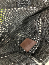 Load image into Gallery viewer, Chloe black summer banana tote bag in raffia
