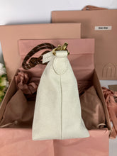 Load image into Gallery viewer, Miu Miu white cotton Gabardine fabirc pouch bag
