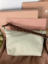 Load image into Gallery viewer, Miu Miu white cotton Gabardine fabirc pouch bag
