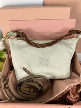 Load image into Gallery viewer, Miu Miu white cotton Gabardine fabirc pouch bag
