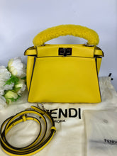 Load image into Gallery viewer, Fendi mini yellow peekaboo, silver hdw
