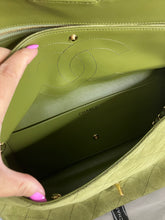 Load image into Gallery viewer, Rare Chanel Maxi Suede green flap, with light gold hdw. (32cm)
