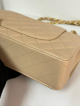 Load image into Gallery viewer, Chanel beige caviar medium classic flap, gold hdw
