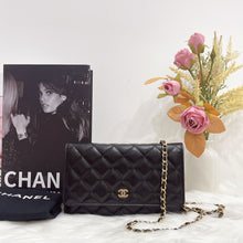 Load image into Gallery viewer, Chanel microchip black caviar WOC, wallet on chain, with gold hardware
