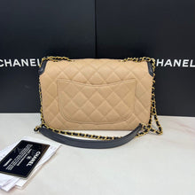 Load image into Gallery viewer, Chanel filigree bag small beige/black caviar with gold hardware
