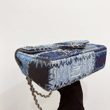 Load image into Gallery viewer, Chanel denim patchwork bag medium with silver hdw
