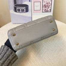 Load image into Gallery viewer, Lady Dior Mini Pearl Grey, with gold hdw
