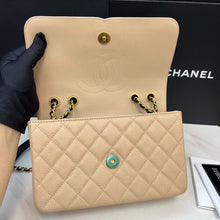 Load image into Gallery viewer, Chanel filigree bag small beige/black caviar with gold hardware
