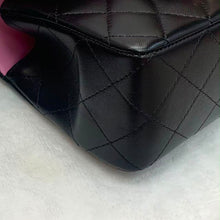 Load image into Gallery viewer, Chanel 23p black/pink two tone mini lambskin with gold hardware
