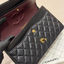 Load image into Gallery viewer, Chanel black caviar medium classic flap, gold hdw microchip
