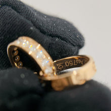 Load image into Gallery viewer, Cartier 18K rose gold double rings love pendant, half-paved diamond
