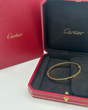 Load image into Gallery viewer, Cartier slim size, 18k yellow gold, love bangle, size 17
