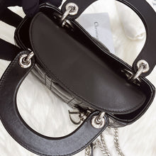Load image into Gallery viewer, Lady Dior Black mini cannage lambskin with silver hdw
