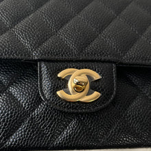 Load image into Gallery viewer, Chanel 2024 black caviar medium classic flap, gold hdw, microchip
