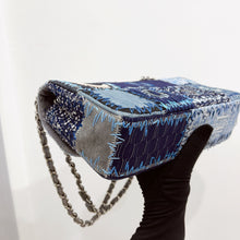 Load image into Gallery viewer, Chanel denim patchwork bag medium with silver hdw

