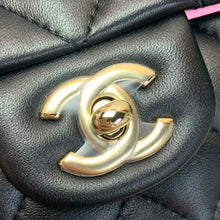 Load image into Gallery viewer, Chanel 23p black/pink two tone mini lambskin with gold hardware
