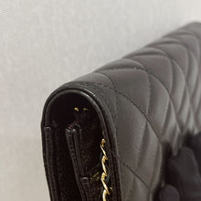 Load image into Gallery viewer, Chanel microchip black caviar WOC, wallet on chain, with gold hardware

