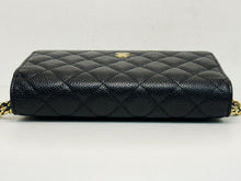 Load image into Gallery viewer, Chanel black caviar microchip woc (wallet on chain) with gold hdw
