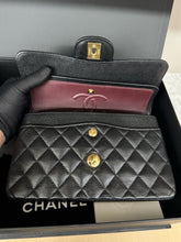 Load image into Gallery viewer, Chanel small black caviar classic flap, gold hdw chip

