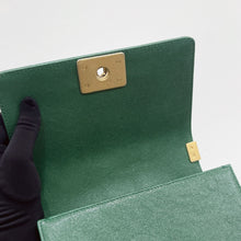 Load image into Gallery viewer, Chanel green small caviar boy, aged gold hdw
