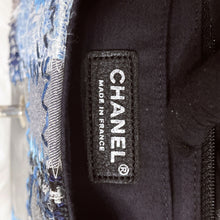 Load image into Gallery viewer, Chanel denim patchwork bag medium with silver hdw
