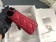 Load image into Gallery viewer, Lady Dior mini red with gold hardware
