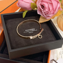 Load image into Gallery viewer, Hermes CDC 18K rose gold bangle with diamonds, SH
