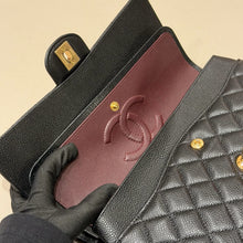Load image into Gallery viewer, Chanel black caviar medium classic flap, gold hdw microchip
