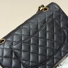 Load image into Gallery viewer, Chanel black caviar medium classic flap, gold hdw microchip
