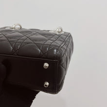 Load image into Gallery viewer, Lady Dior Black mini cannage lambskin with silver hdw
